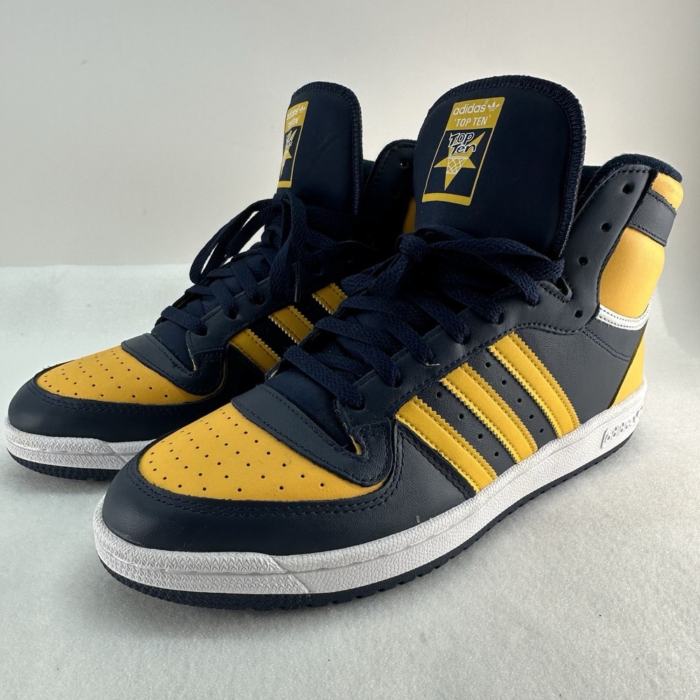 adidas Top Ten RB FV4926 Men's Size 11 Navy Yellow High Top Sneakers New